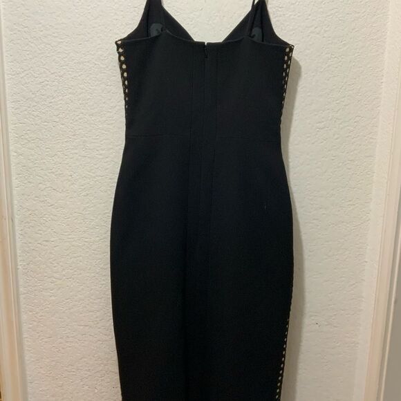 David Koma Side Cut Out beige black Pencil Dress size 6 - Picture 8 of 13